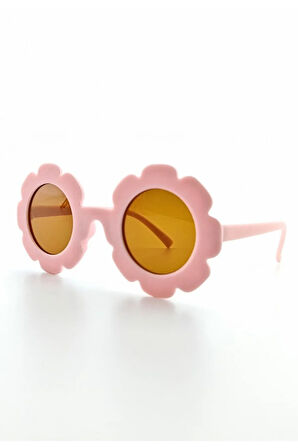 Sevimli Çocuk Güneş Gözlüğü Pembe Papatya Çerçeve UV 400 Korumalı CE Belgeli Kids Güneş Gözlüğü