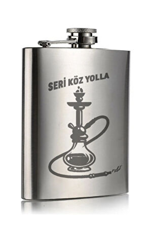 Paslanmaz Çelik Cep Matarası Seri Köz Yolla Temalı 9 Oz 266 Ml İçecek Cep Matarası
