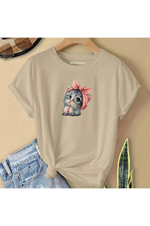 MİNNOŞ KEDİ BASKILI  ÇOCUK TİŞÖRT