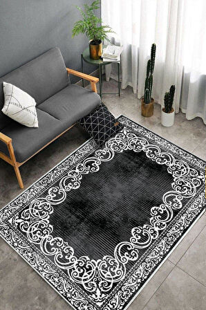 Kahverengi Dot Keçe Kaymaz Taban Eternity Salon Saçaksız Halı B1219