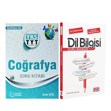 Palme TYT Coğrafya ve AKM Dil Bilgisi Soru Bankası Seti 2 Kitap