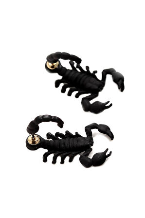 Kadın Siyah Akrep Küpe Aduw5789
