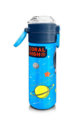 Kids Erkek Desenli Pipetli ve Direkt İçim Çelik Termos 500 ml