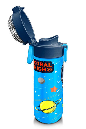 Kids Erkek Desenli Pipetli ve Direkt İçim Çelik Termos 500 ml