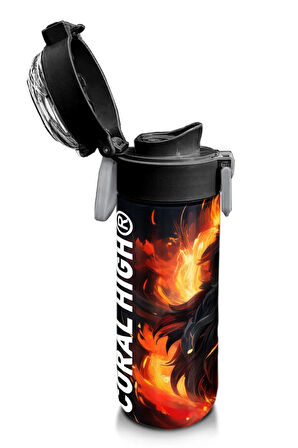 Kids Erkek Desenli Pipetli ve Direkt İçim Çelik Termos 500 ml