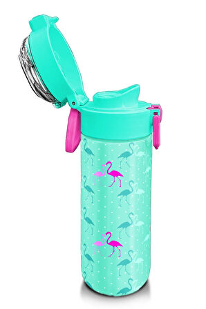 Kids Kız Desenli Pipetli ve Direkt İçim Çelik Termos 500 ml