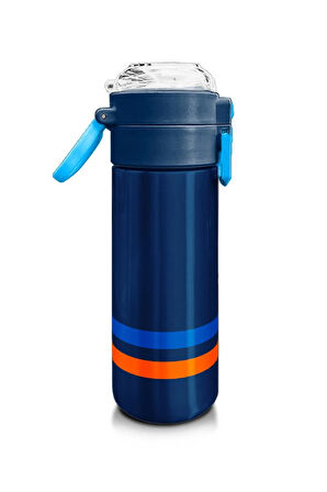 Kids Erkek Desenli Pipetli ve Direkt İçim Çelik Termos 500 ml