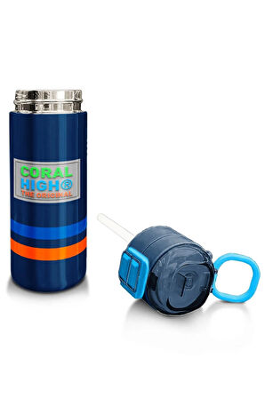 Kids Erkek Desenli Pipetli ve Direkt İçim Çelik Termos 500 ml