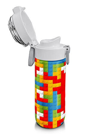 Kids Erkek Desenli Pipetli ve Direkt İçim Çelik Termos 500 ml