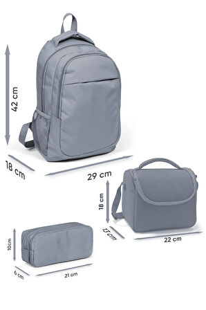 Kids Siyah Aslan Desenli 3’lü Okul Çanta Seti SET0123671