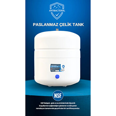 Su Arıtma Cihazı Bolero Pompalı 12 Litre Nsf Onaylı Antibakteriyel Çelik Su Tanklı