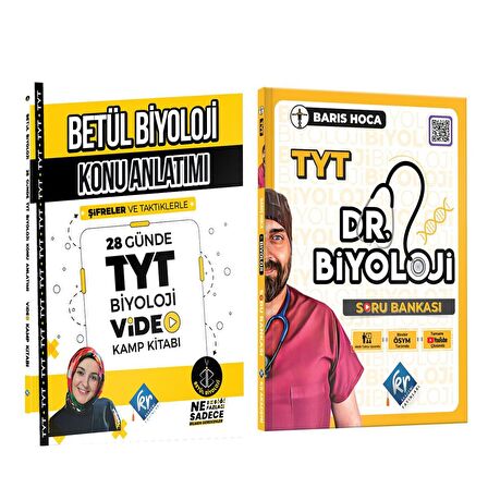 Kr Akademi TYT Betül Hoca Biyoloji Konu ve Barış Hoca Soru Bankası Seti 2 Kitap 