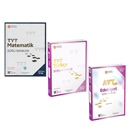 Üç Dört Beş TYT Matematik ile Türkçe ve AYT Edebiyat Soru Bankası 3 Kitap Set