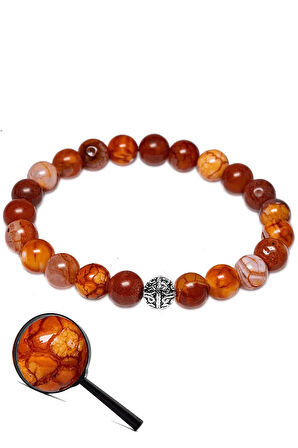 Sertifikalı Aaa Kalite Turuncu Akik Taşı Bileklik (gümüş Aparatlı)