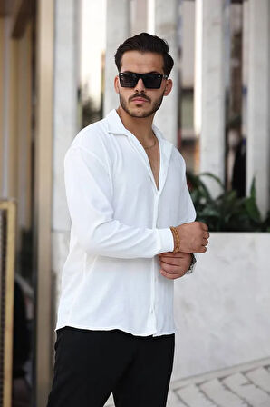 Erkek Rahat Kesim  Oversize Salaş Aerobin Gömlek Yumuşak Dokulu