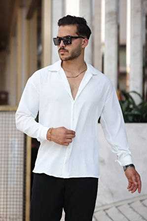 Erkek Rahat Kesim  Oversize Salaş Aerobin Gömlek Yumuşak Dokulu