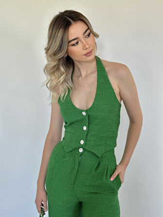 Aesco Yeşil Yelek Ve Pantolon Takım