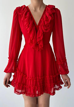 Aesco Osıes Fırfırlı Elbise