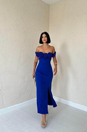 Aesco Saks Madonna Yaka Güllü Elbise