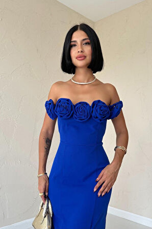 Aesco Saks Madonna Yaka Güllü Elbise