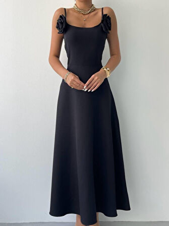 Aesco Matilda Gül İp Askılı Elbise