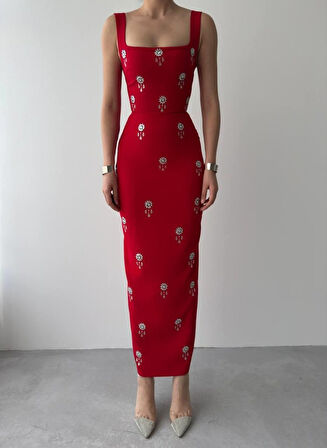 Aesco Ners Taş Detaylı Elbise