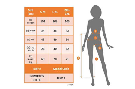 Aesco Kadın Yüksek Bel Nervurlu Ithal Krep Pantolon