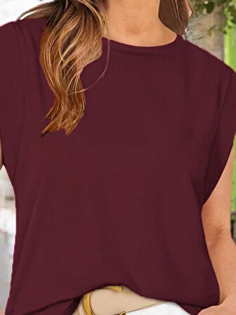 Aesco Kadın Kısa Kollu Bisiklet Yaka Viskon Bluz