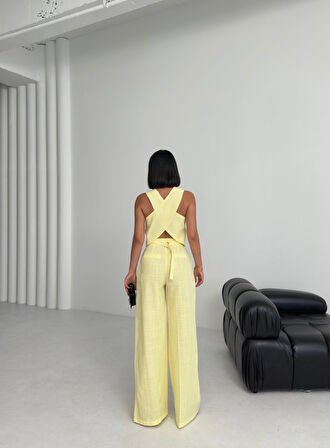 Aesco Keten Sirti Çapraz Geçi̇şli̇ Cepken Pantolon Takim