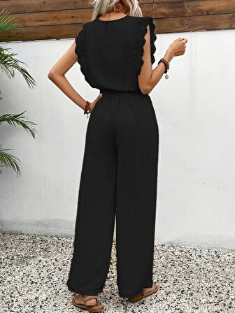 Aesco Kadın Kolsuz Bisiklet Yaka Aerobin Bluz Ve Bağcıklı Pantolon