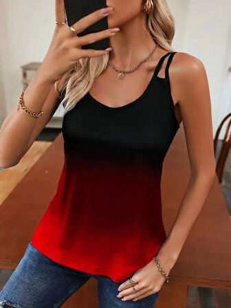 Aesco Kadın Askılı Yuvarlak Yaka Süprem Bluz