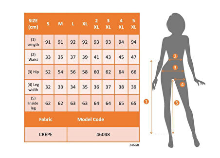 Aesco Kadın Yüksek Bel Krep Pantolon