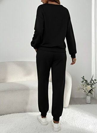 Aesco Kadın Uzun Kollu V Yakalı Pulpayetli Viskon Iki Iplik Bluz Ve Pantolon