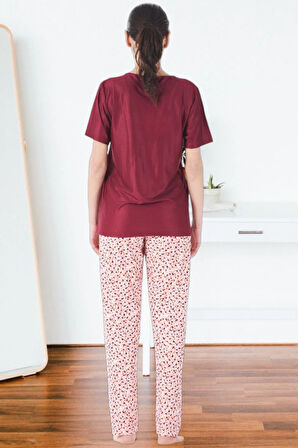 Aesco Estiva 25165 Kadın Marla Çicekli Kısa Kol Pijama Takımı
