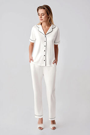 Aesco Freshness 324 Kadın 4'Lü Sabahlıklı Şorlu Pijama Takımı