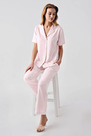 Aesco Freshness 324 Kadın 4'Lü Sabahlıklı Şorlu Pijama Takımı