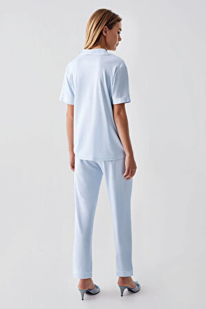 Aesco Freshness 324 Kadın 4'Lü Sabahlıklı Şorlu Pijama Takımı