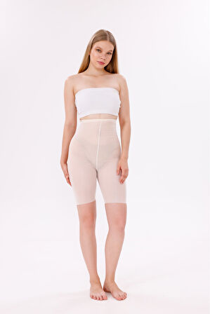 Aesco Freshness 0007 Lazer Kesim Tül Yüksek Bel Şort Korse