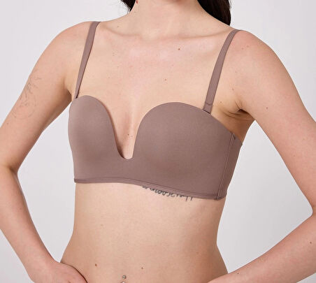 Aesco Freshness MSF05 Destekli V Dekolte Lazer Kesim Sütyen