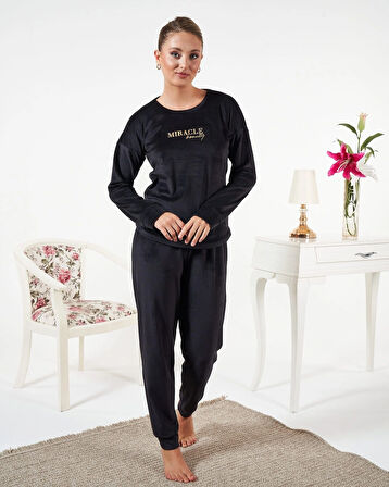 Aesco Estiva 25384 Uzun Kol Kadife Pijama Takımı