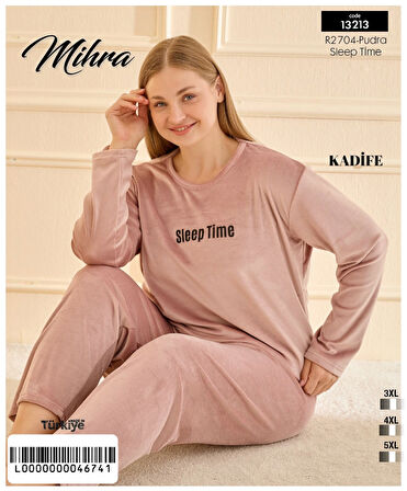 Aesco Mihra 13213 Kadın Kadife Uzun Kol Pijama Takımı