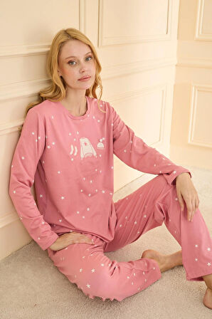 Aesco Mihra 19104 Kadın Uzun Kol Pijama Takımı