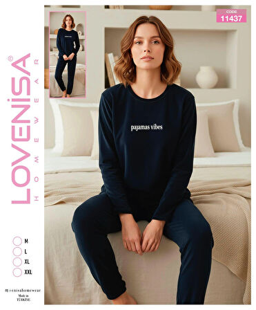 Aesco Lovenisa 11437 Kadın Kadife Uzun Kol Pijama Takımı