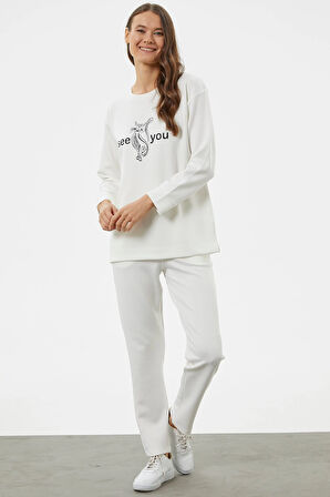 Aesco Sementa 76233 Baskılı Sıfır Yaka Oversize Eşofman Takım