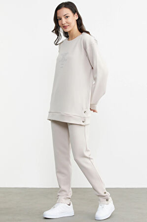 Aesco Sementa 76311 Taş Detaylı Rahat Kalıp Eşofman Takım