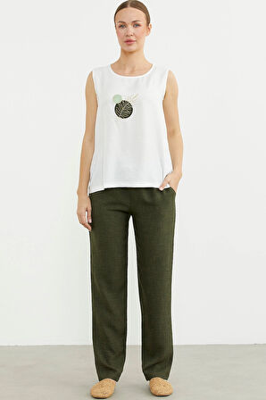 Aesco Sementa 76473 Büyük Beden Keten Görünümlü Üçlü Takım