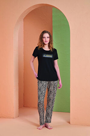 Aesco PJS 27036 Kadın Kısa Kol Pijama Takımı