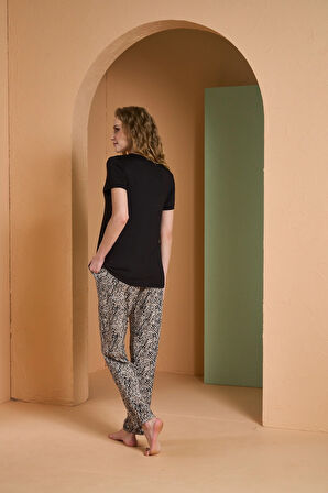 Aesco PJS 27036 Kadın Kısa Kol Pijama Takımı