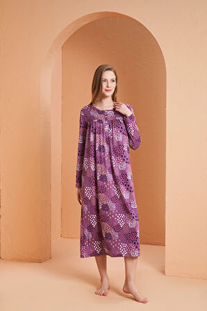 Aesco PJS 27165 Kadın Uzun Kol Gecelik