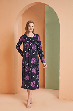 Aesco PJS 27166 Kadın Uzun Kol Gecelik